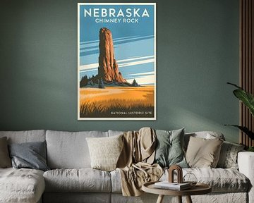 Nebraska Vintage Reisposter van Poster Art Shop
