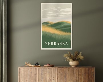 Nebraska Vintage Reisposter van Poster Art Shop