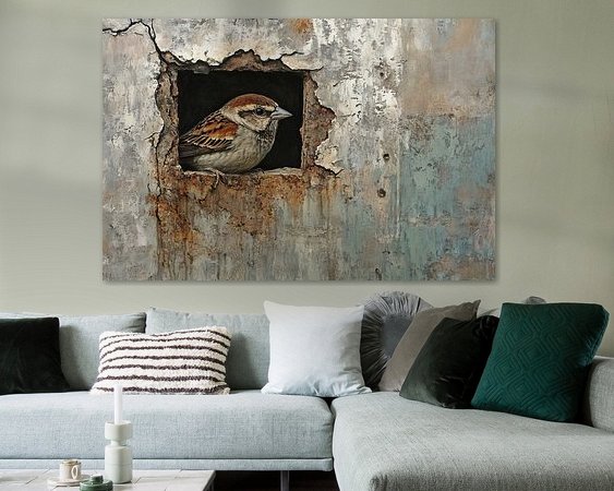 Voorbeeld van het werk in een kamer