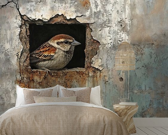 Voorbeeld van het werk in een kamer