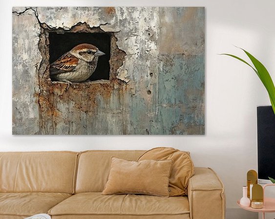 Voorbeeld van het werk in een kamer