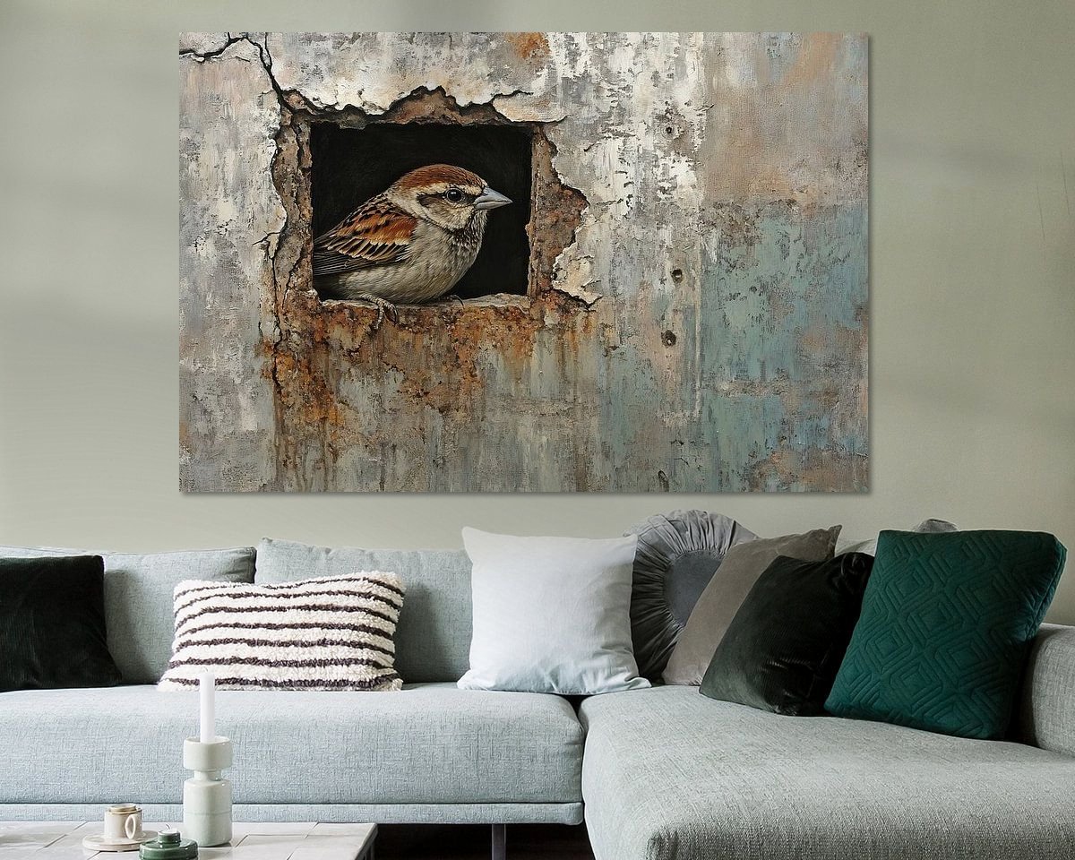 Voorbeeld van het werk in een kamer