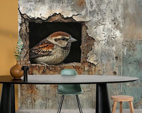 Voorbeeld van het werk in een kamer