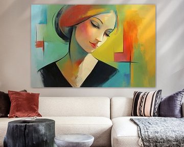 Vrouwenportret | Colorful Contemplation van De Mooiste Kunst