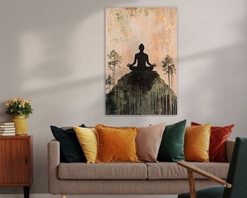 Mediterende silhouet in natuur van Imperial Art House