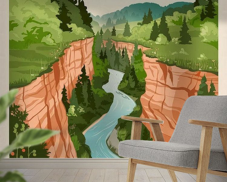 Voorbeeld van het werk in een kamer