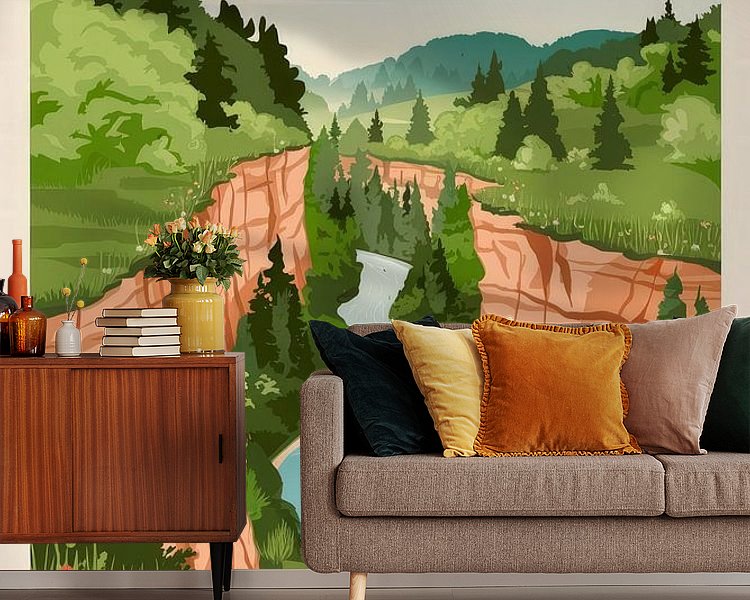 Voorbeeld van het werk in een kamer