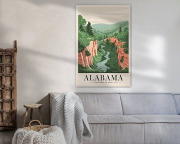 Alabama Vintage Reisposter van Poster Art Shop