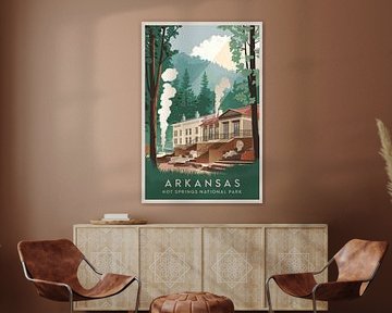 Hot Springs, Arkansas Vintage Travel Poster by Poster Art Shop