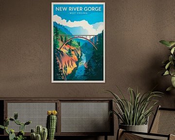 New River Gorge, West Virginia van Poster Art Shop