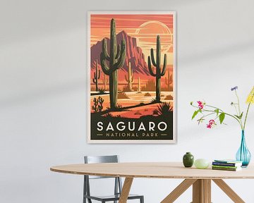 Nationaal park Saguaro, Arizona van Poster Art Shop