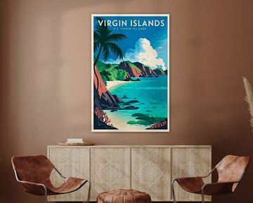 U.S. Virgin Islands Vintage Travel Poster by Poster Art Shop