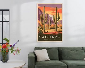Nationaal park Saguaro, Arizona van Poster Art Shop