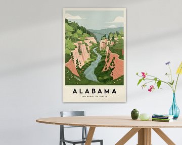 Alabama Vintage Reisposter van Poster Art Shop