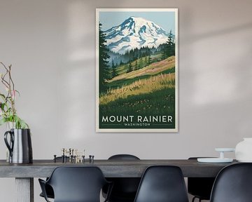 Mount Rainier, Washington Vintage Reisposter van Poster Art Shop