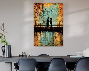 Silhouet paar op een brug van Imperial Art House