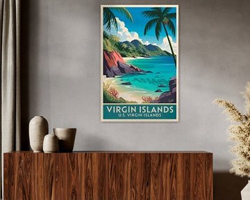 U.S. Virgin Islands Vintage Travel Poster by Poster Art Shop