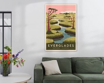 Everglades, Florida Vintage Travel Poster. by Poster Art Shop