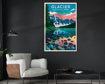 Nationaal park Glacier, Montana van Poster Art Shop