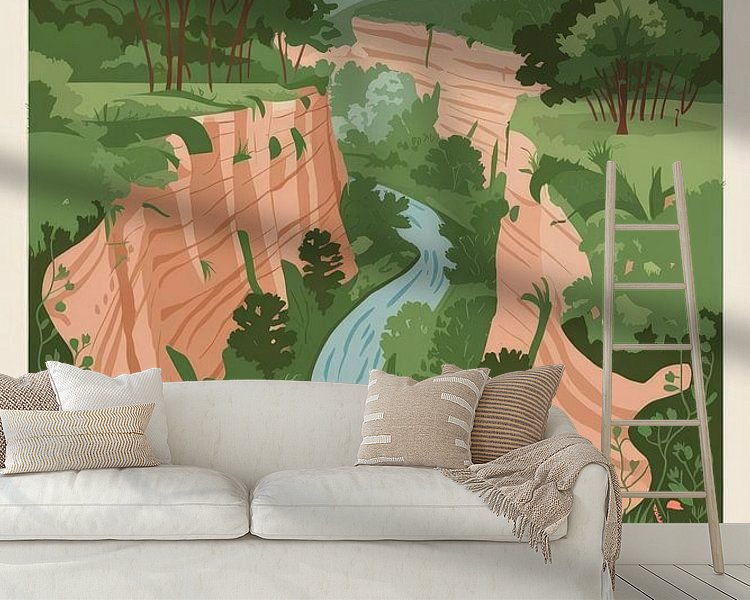 Voorbeeld van het werk in een kamer