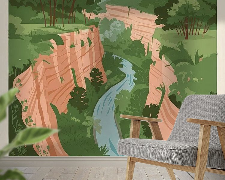 Voorbeeld van het werk in een kamer