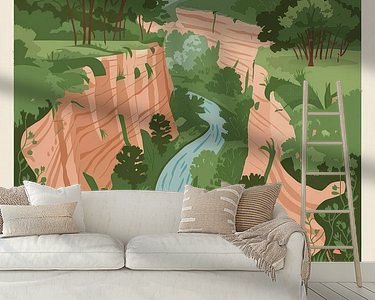 Voorbeeld van het werk in een kamer