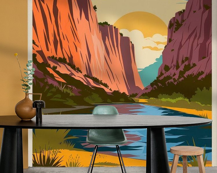 Voorbeeld van het werk in een kamer