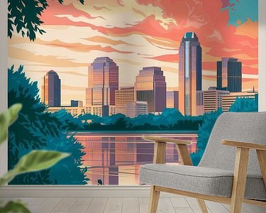 Voorbeeld van het werk in een kamer