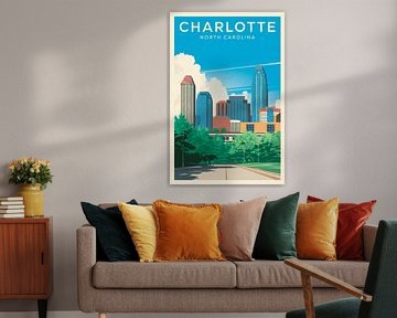 Charlotte, North Carolina by Poster Art Shop