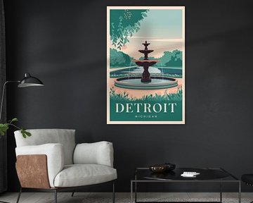 Detroit, Michigan Vintage Travel Poster sur Poster Art Shop