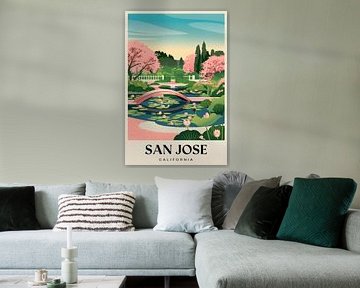 San Jose, California Vintage Travel Poster. by Poster Art Shop