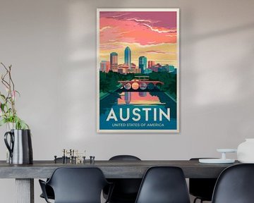 Austin, Texas Vintage Reisposter van Poster Art Shop