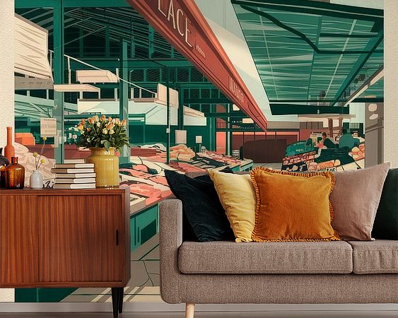 Voorbeeld van het werk in een kamer