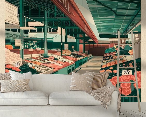 Voorbeeld van het werk in een kamer