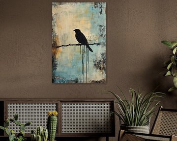 Vogel silhouet op abstracte achtergrond van Imperial Art House