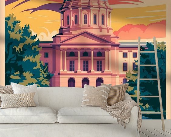 Voorbeeld van het werk in een kamer