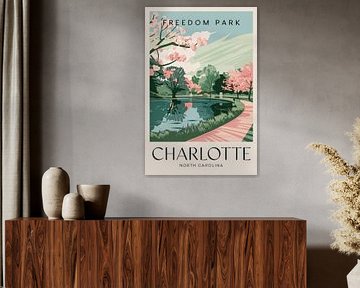 Charlotte, Caroline du Nord Vintage Travel Poster sur Poster Art Shop