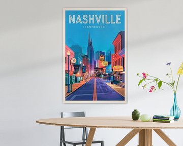 Nashville, Tennessee Vintage Reisposter van Poster Art Shop