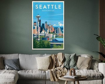 Seattle, Washington Vintage Travel Poster by Poster Art Shop
