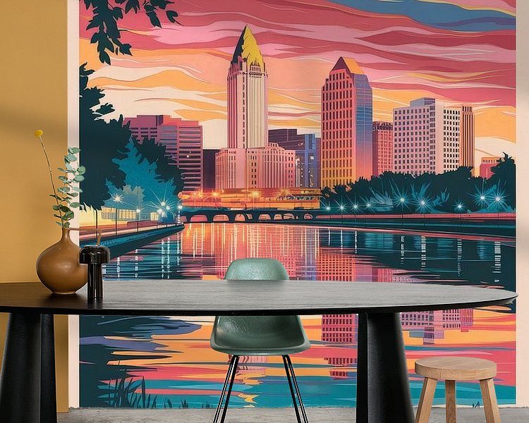 Voorbeeld van het werk in een kamer