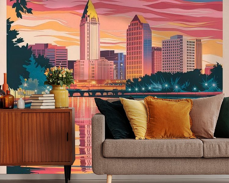 Voorbeeld van het werk in een kamer