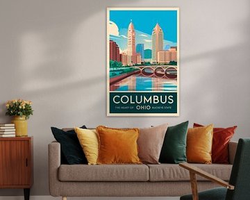 Columbus, Ohio Vintage Reisposter van Poster Art Shop