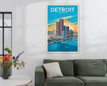 Detroit, Michigan Vintage Reisposter van Poster Art Shop