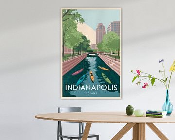 Affiche de voyage vintage Indianapolis, Indiana sur Poster Art Shop