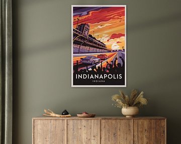 Indianapolis, Indiana Vintage Reisposter van Poster Art Shop