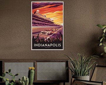 Indianapolis, Indiana Vintage Reisposter van Poster Art Shop