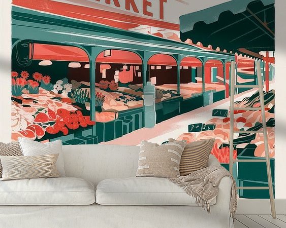 Voorbeeld van het werk in een kamer