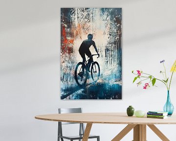 Silhouet van fietser in natuur van Imperial Art House