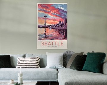Seattle, Washington Vintage Travel Poster by Poster Art Shop