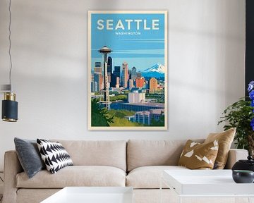 Seattle, Washington Vintage Travel Poster by Poster Art Shop